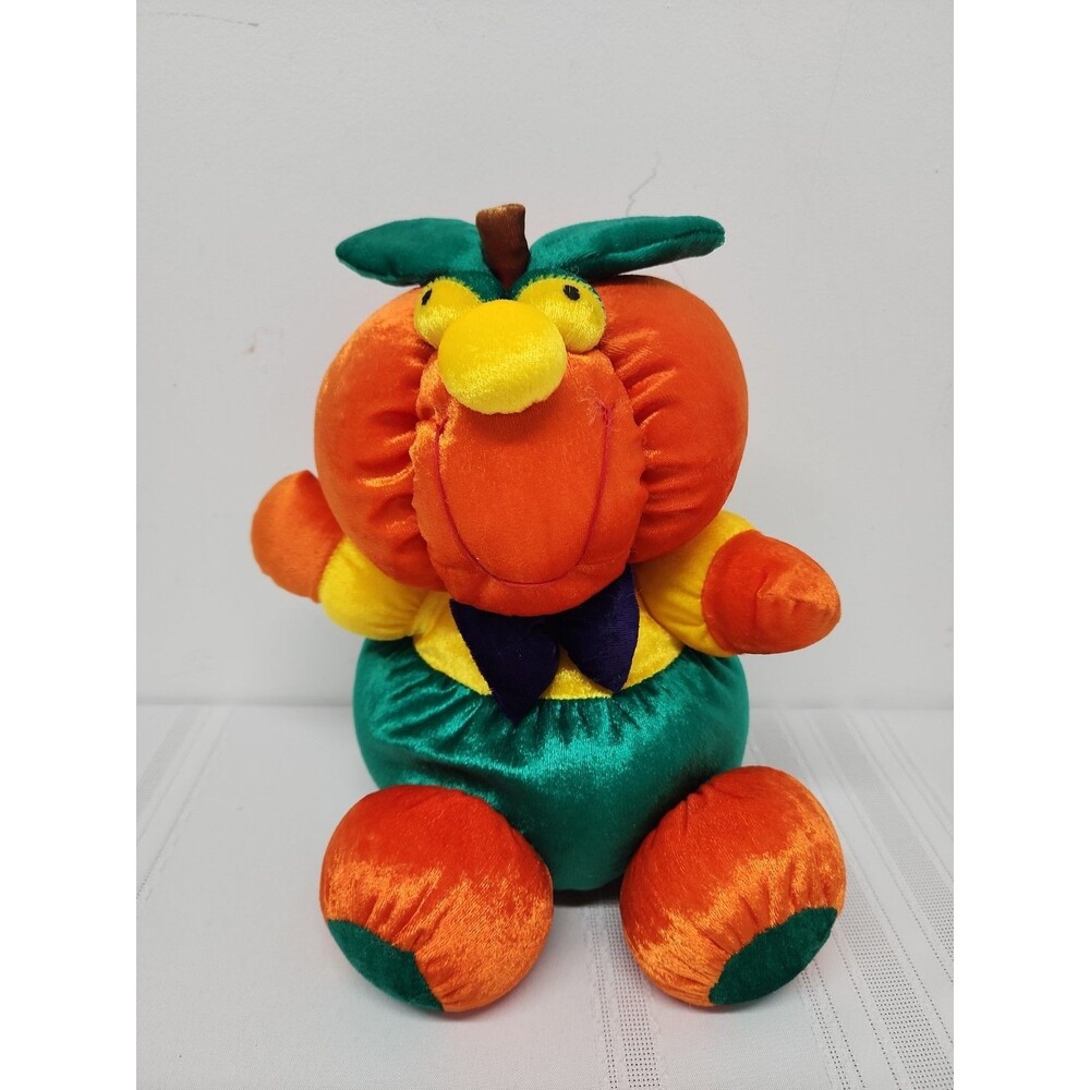 Vintage Dan Dee Soft Expressions Halloween Pumpkin Man 12" Squishy Plush 1990's